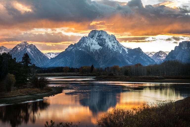 View from Oxbow Bend Grand Teton National Park